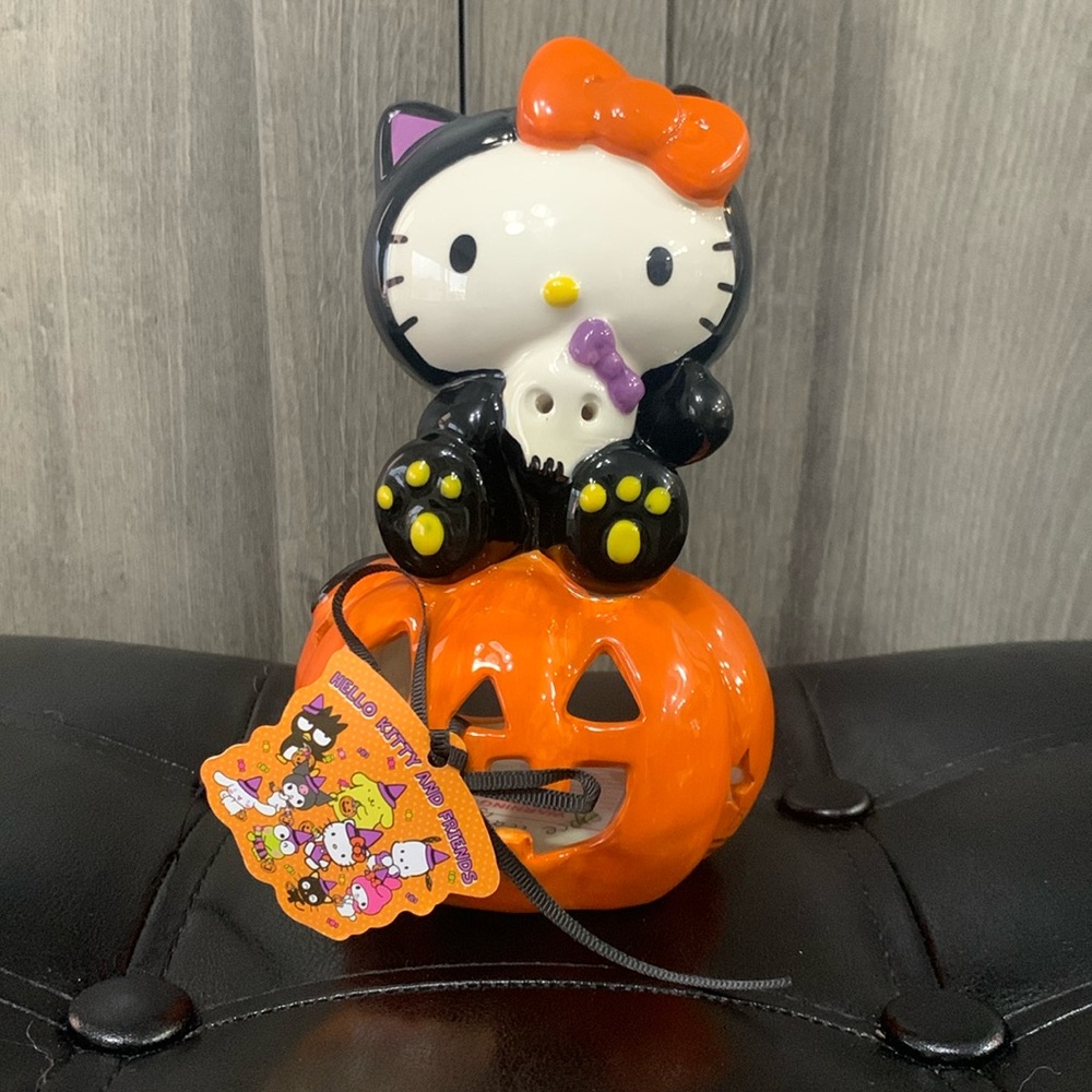 Blue Sky Clayworks Black Cat Hello Kitty On Halloween Pumpkin Heather Goldminc
